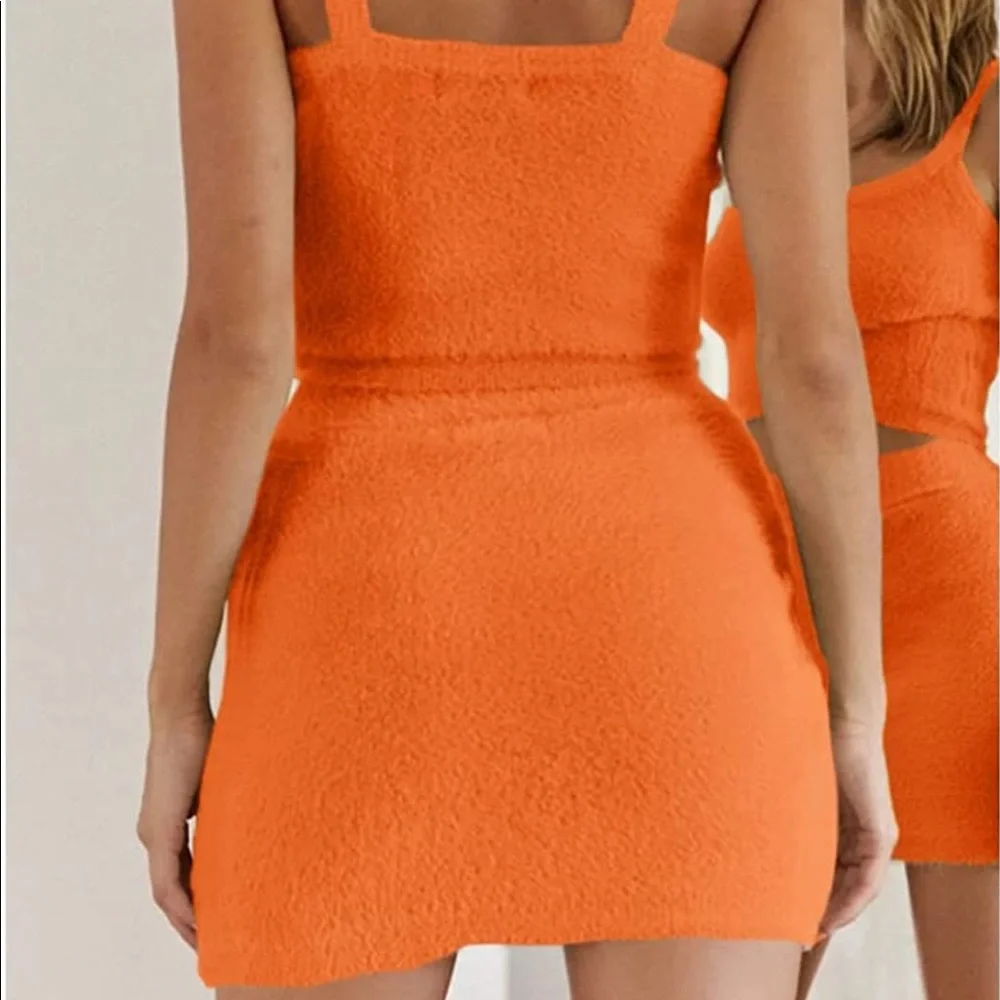 SOLD⭐️ NWT 2-Piece Set Knitted Sleeveless Crop Top and Mini Skirt Loungewear - Picture 7 of 16